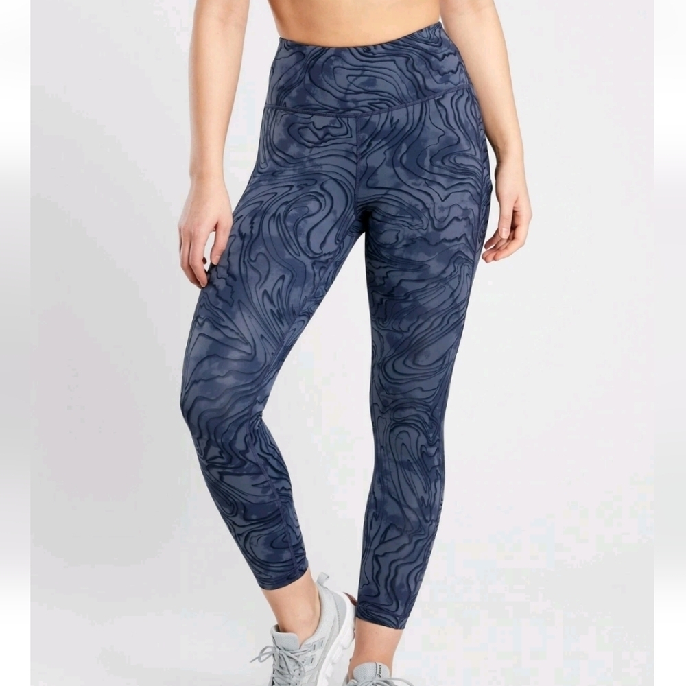 Athleta Ultimate Stash Pocket Printed 7/8 Tight,Fluidity Medieval SIZE S #631947